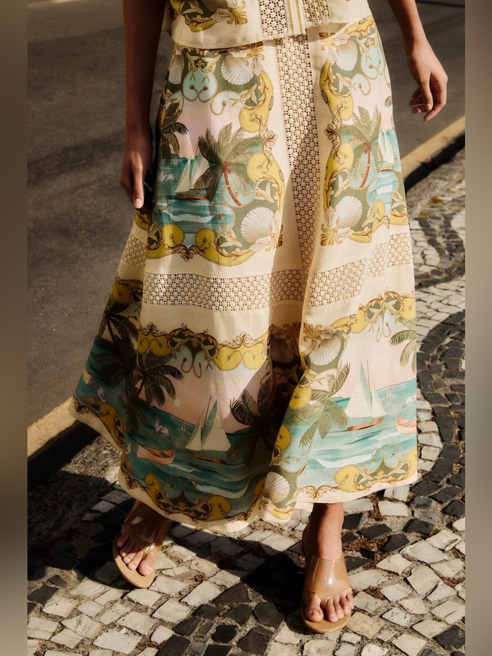 FARM RIO
ROYAL SEA CROCHET TRIM SKIRT